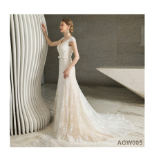 China Custom Made New Long Sleeve Applique beaded diamond wedding reception maxi dress